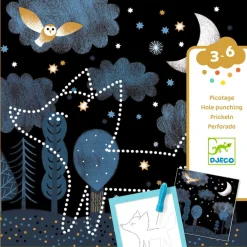 Zestaw artystyczny nakłuwanie - LAS NOCĄ 3+