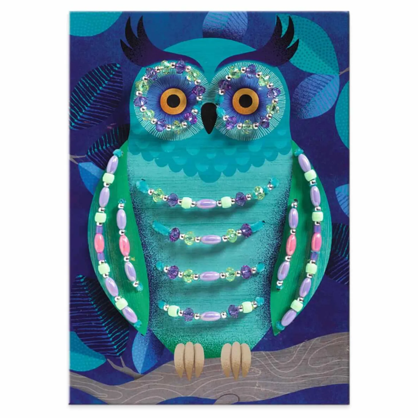 Zestaw artystyczny nawlekanie ZWIERZĘTA NOCĄ 5+