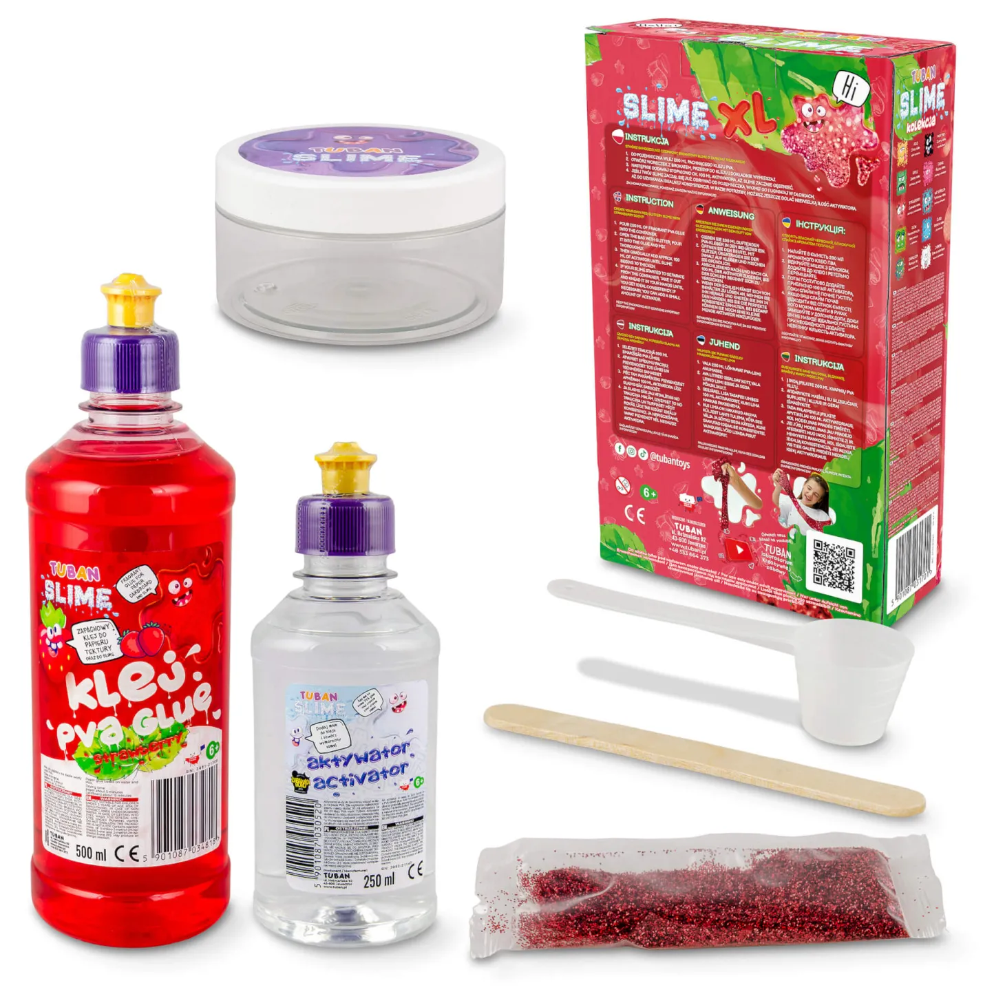 Zestaw DIY Slime - truskawka XL
