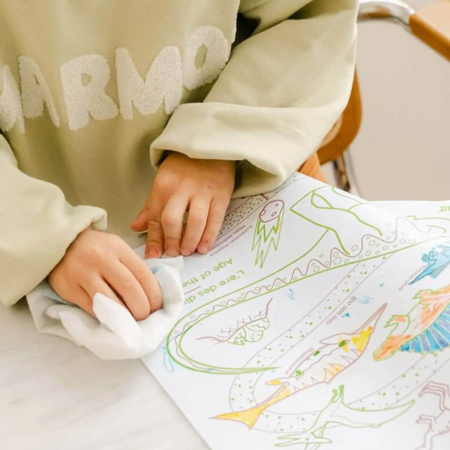 Zestaw do kolorowania z silikonową matą - Age of Dinosaures