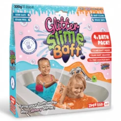 Zestaw do robienia glutów Slime Baff Glitter - pomarańczowy i błękitny, 4 użycia, 3+, 320 g