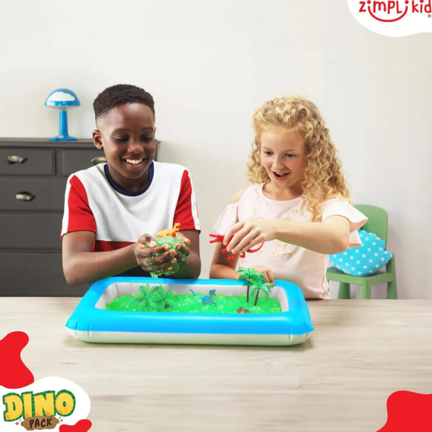 Zestaw do tworzenia gelli z figurkami i tacą Gelli Worlds Dino Pack 3+