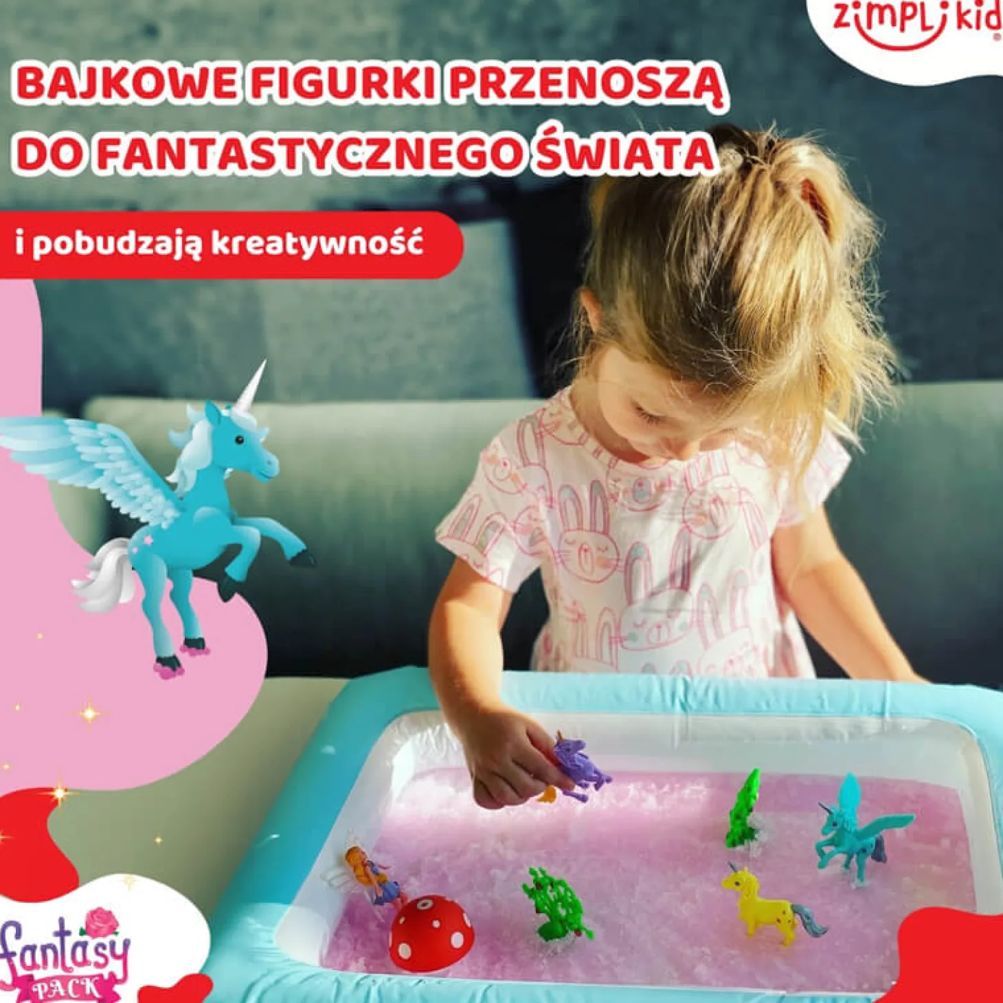 Zestaw do tworzenia gelli z figurkami i tacą Gelli Worlds Fantasy Pack 3+