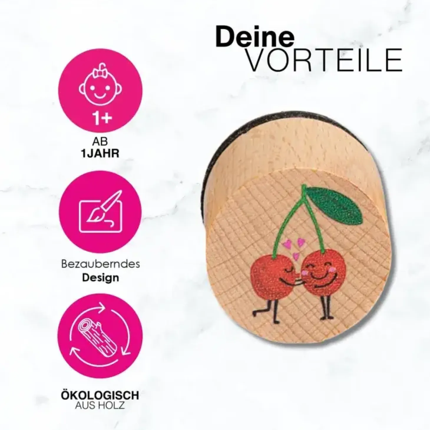 Zestaw drewnianych stempli, 6szt. - Fruits