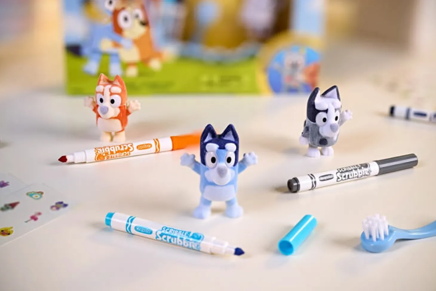 Zestaw 4 figurek do malowania i mycia Washimals, Bluey 3+