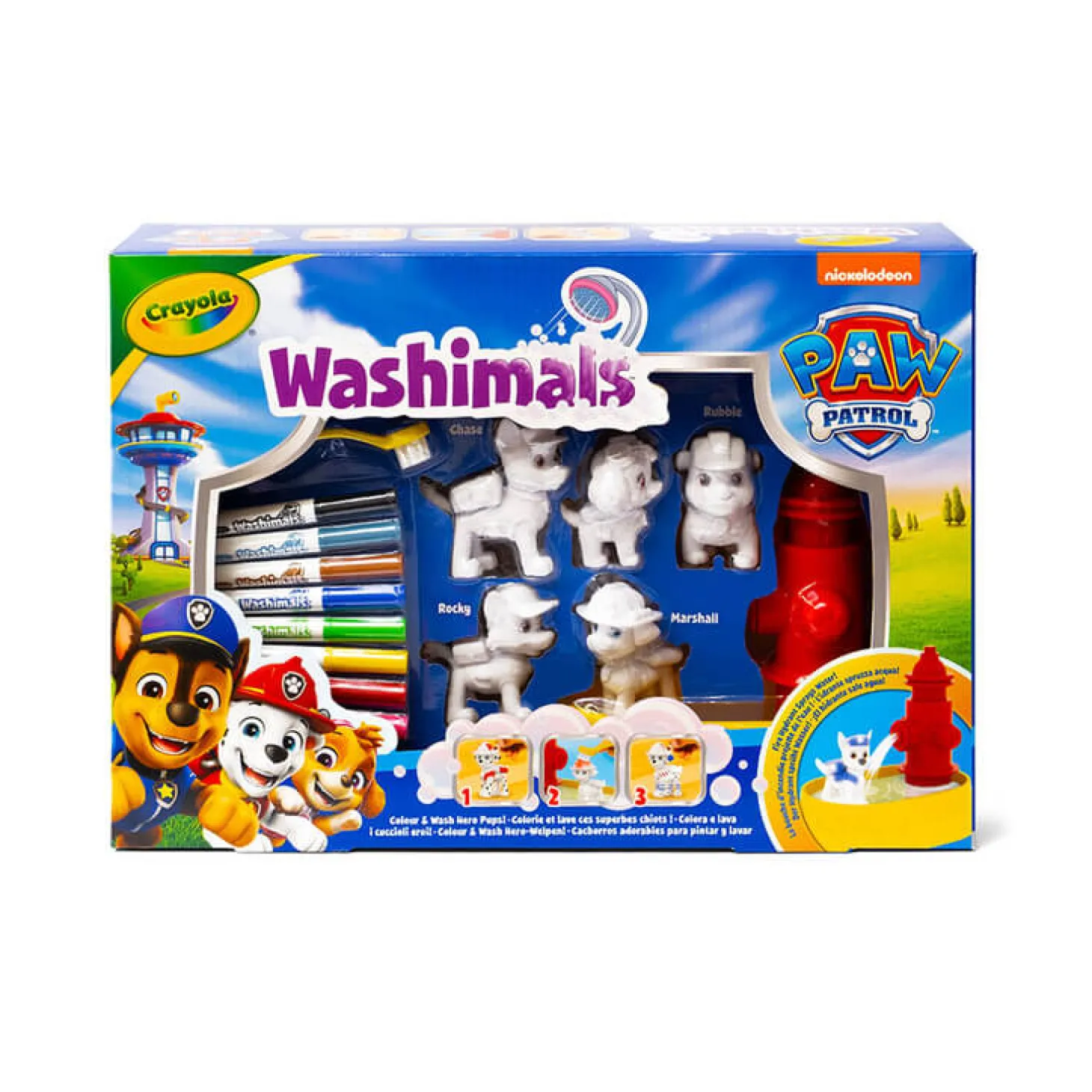 Zestaw 5 figurek do malowania i mycia Washimals, Psi Patrol 3+