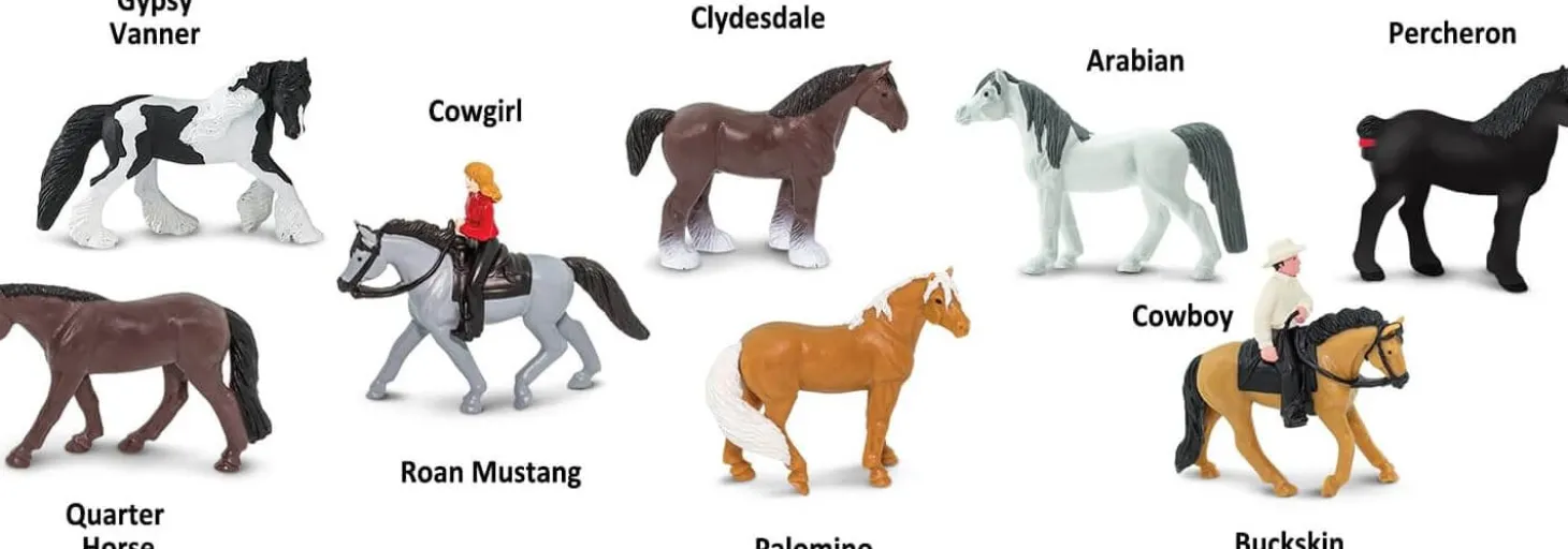Zestaw Figurek w Tubie - Konie z Jeźdźcami
