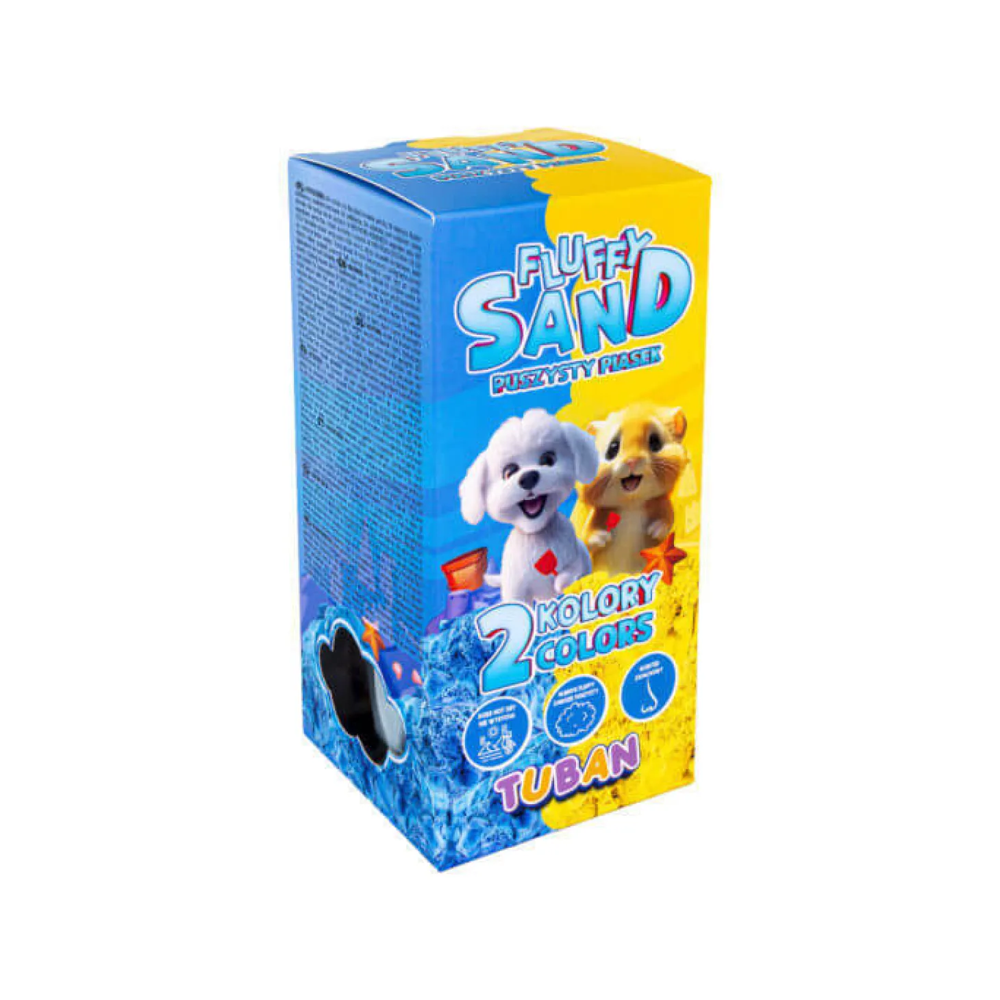 Zestaw Fluffy Sand puszysty piasek żółty & niebieski 2 x 70 g