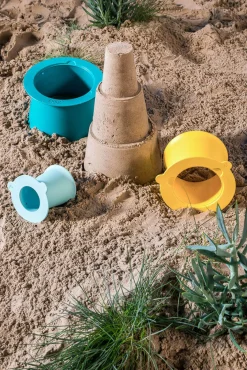 Zestaw 3 foremek do piasku Wieża Alto Lagoon Green + Banana Blue