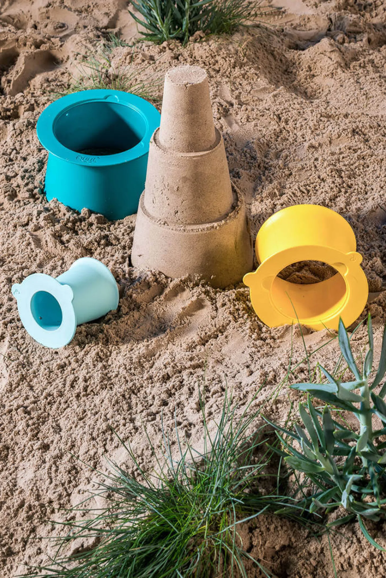 Zestaw 3 foremek do piasku Wieża Alto Lagoon Green + Banana Blue