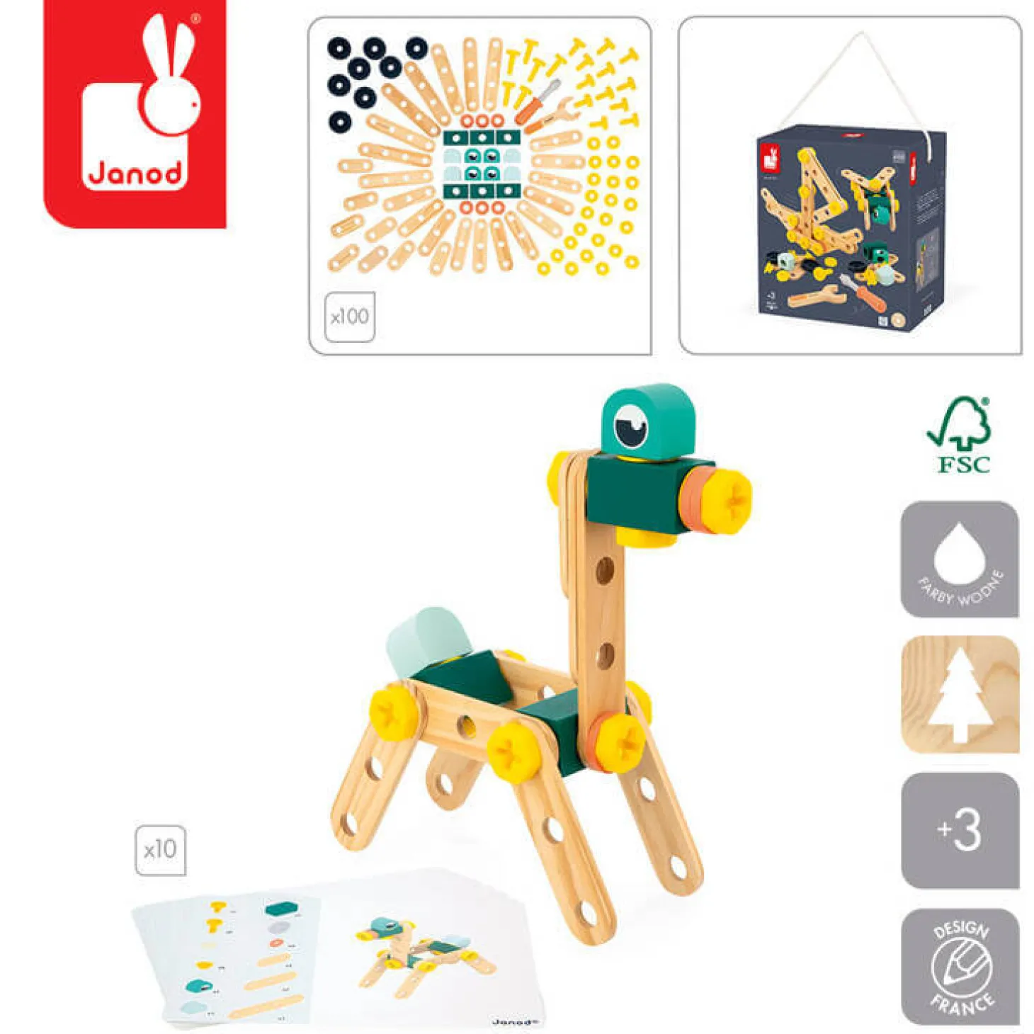 Zestaw konstruktora 100 elementów Brico'kids 3+