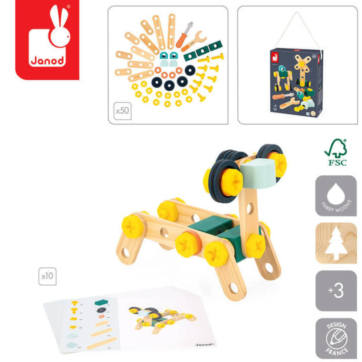Zestaw konstruktora 50 elementów Brico'kids 3+
