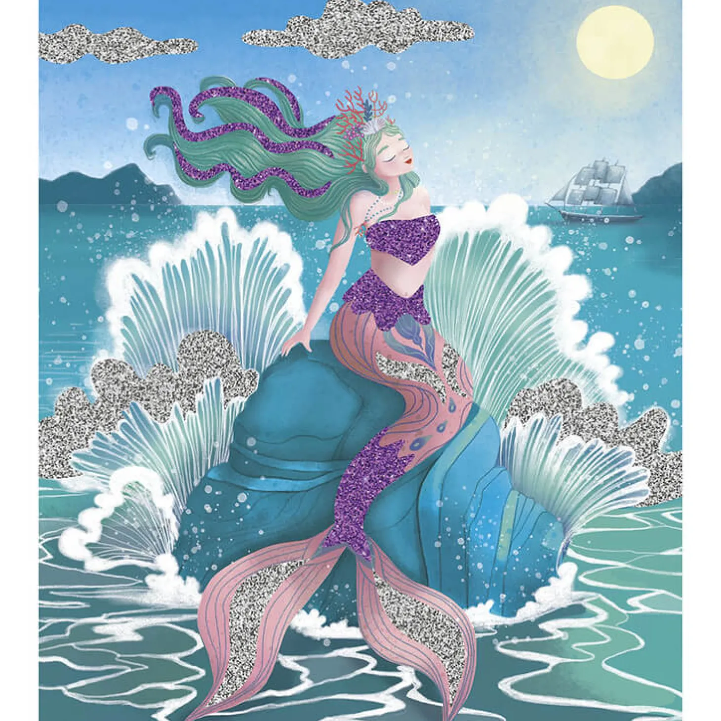 Zestaw kreatywny Brokat Syreny 6+