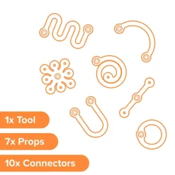 Zestaw kreatywnych kształtów Makedo Deco-Props - Twisties 18 el.