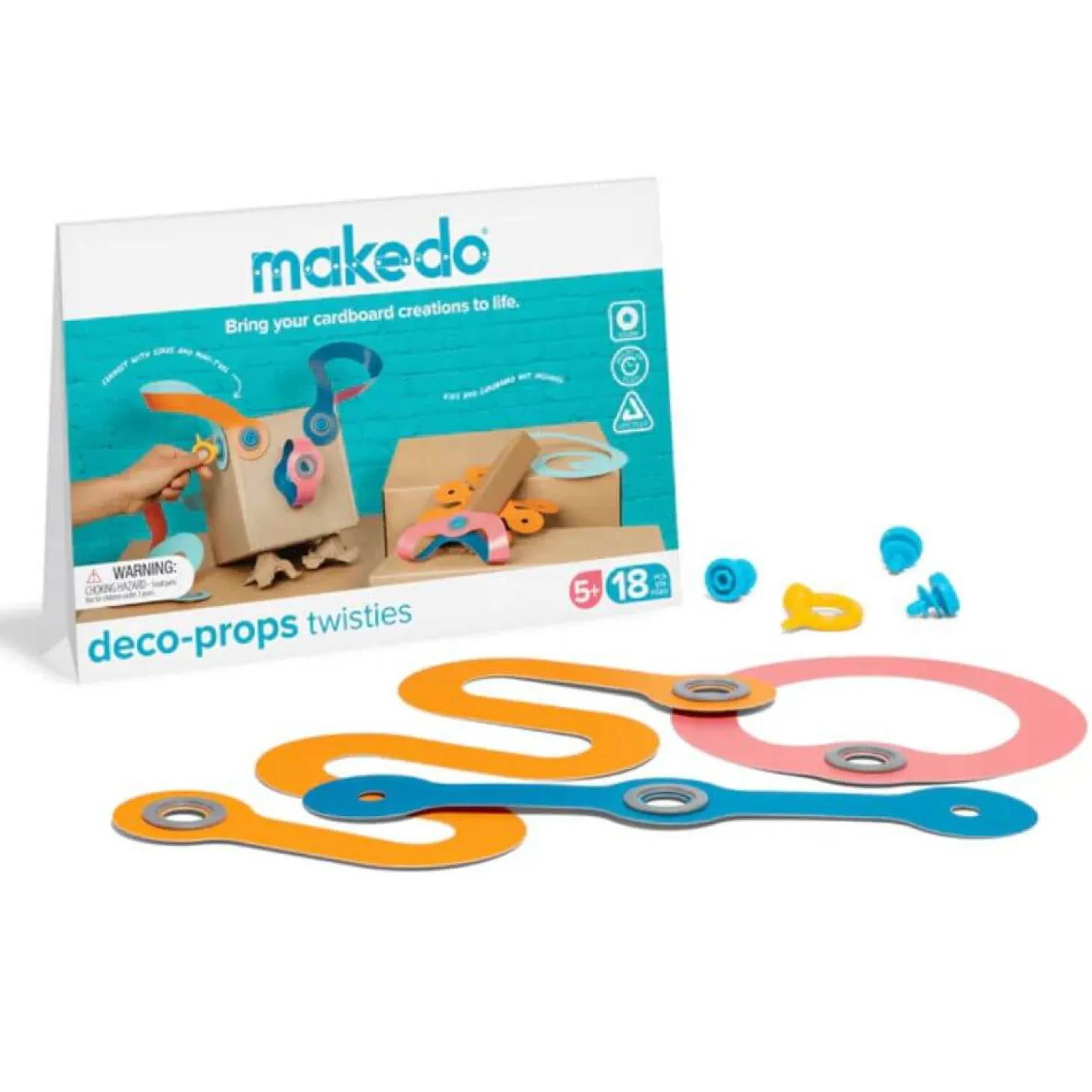 Zestaw kreatywnych kształtów Makedo Deco-Props - Twisties 18 el.