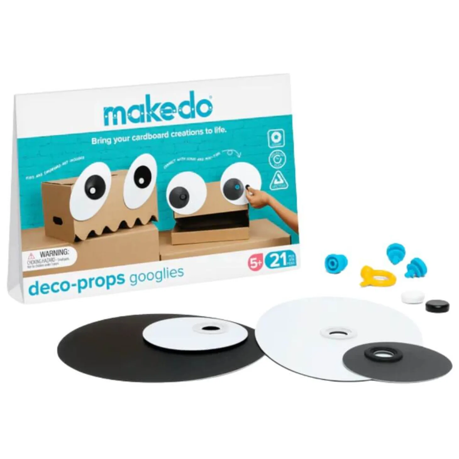 Zestaw kreatywnych kształtów Makedo Deco-Props - Googlies 21 el.