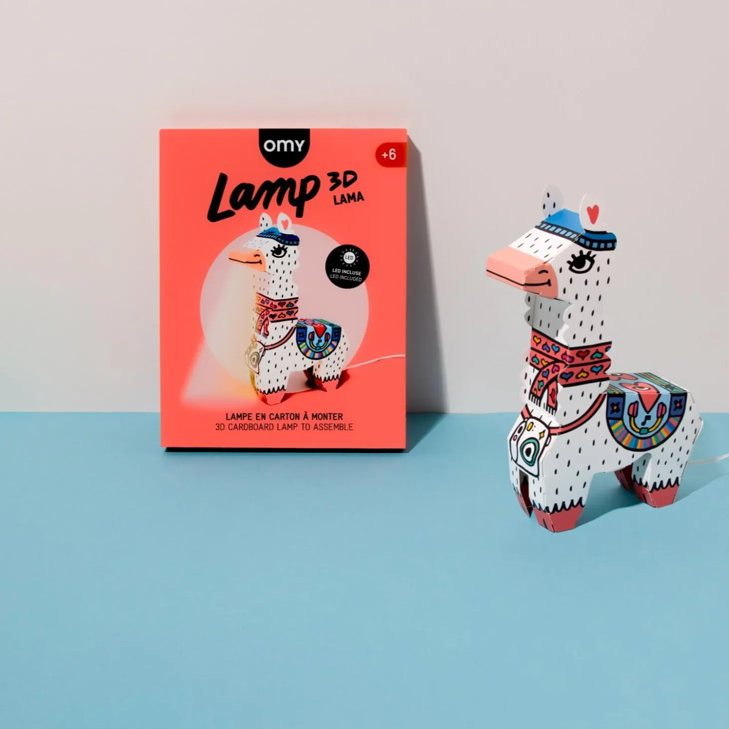 Zestaw kreatywny DIY Lampa 3D - lama