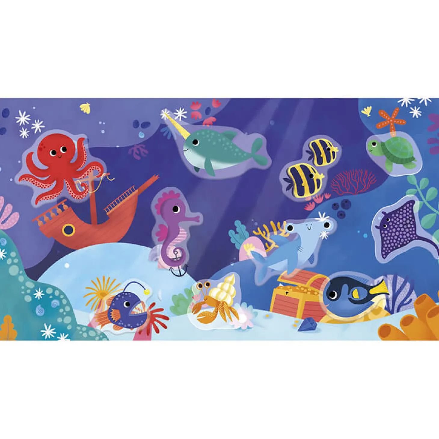 Zestaw kreatywny Grube naklejki wielorazowe My arts & crafts Ocean 18m+