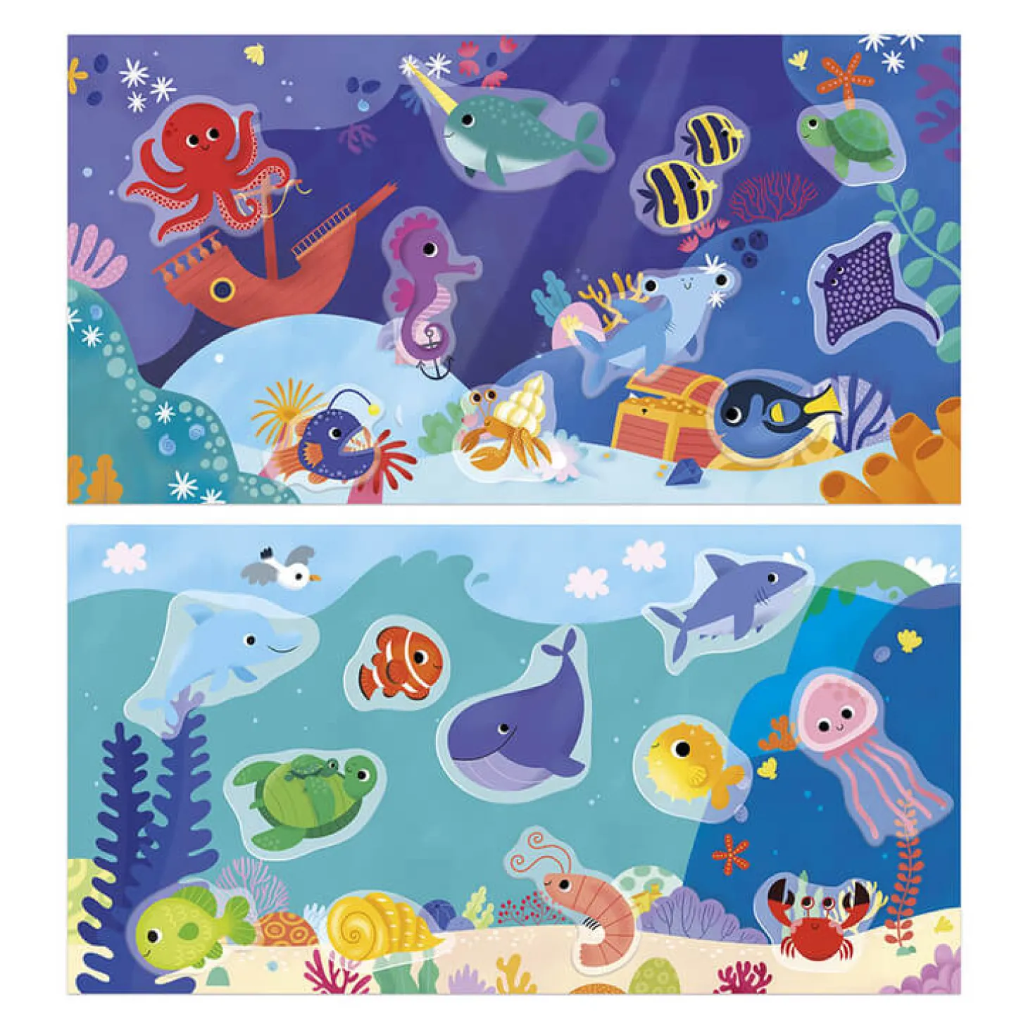 Zestaw kreatywny Grube naklejki wielorazowe My arts & crafts Ocean 18m+