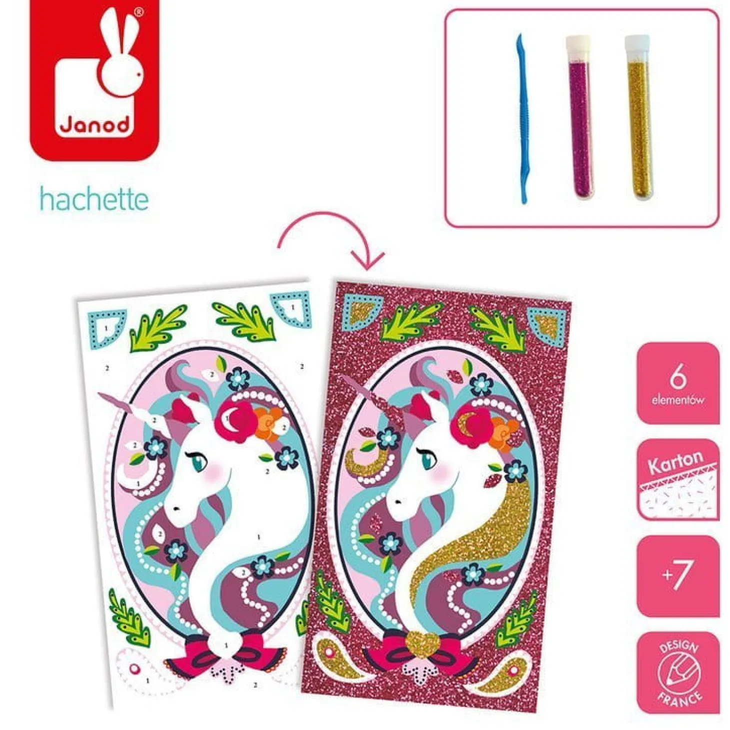 Zestaw kreatywny Magiczny brokat Jednorożce 7+