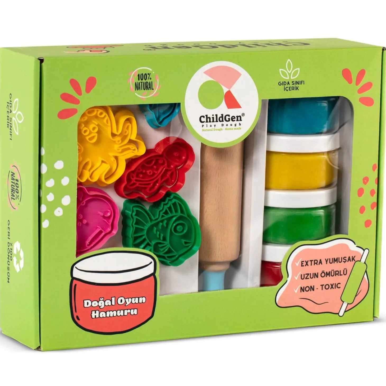 Zestaw kreatywny MORSKIE ZWIERZĘTA, 100% naturalna ciastolina i akcesoria