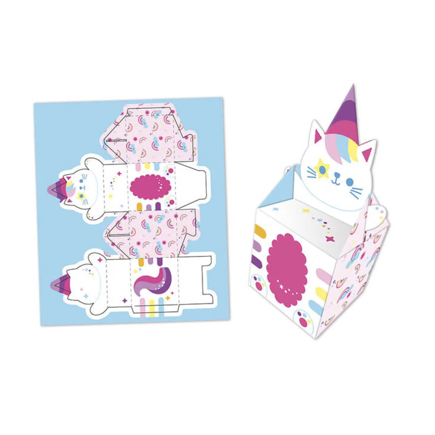 Zestaw kreatywny 12 pudełek z papieru kawaii do samodzielnego wykonania 7+