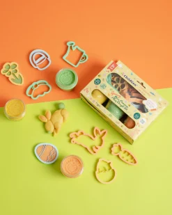 Zestaw kreatywny WIOSNA, 100% naturalna ciastolina i 8 kształtów, foremki MINI PREMIUM SET