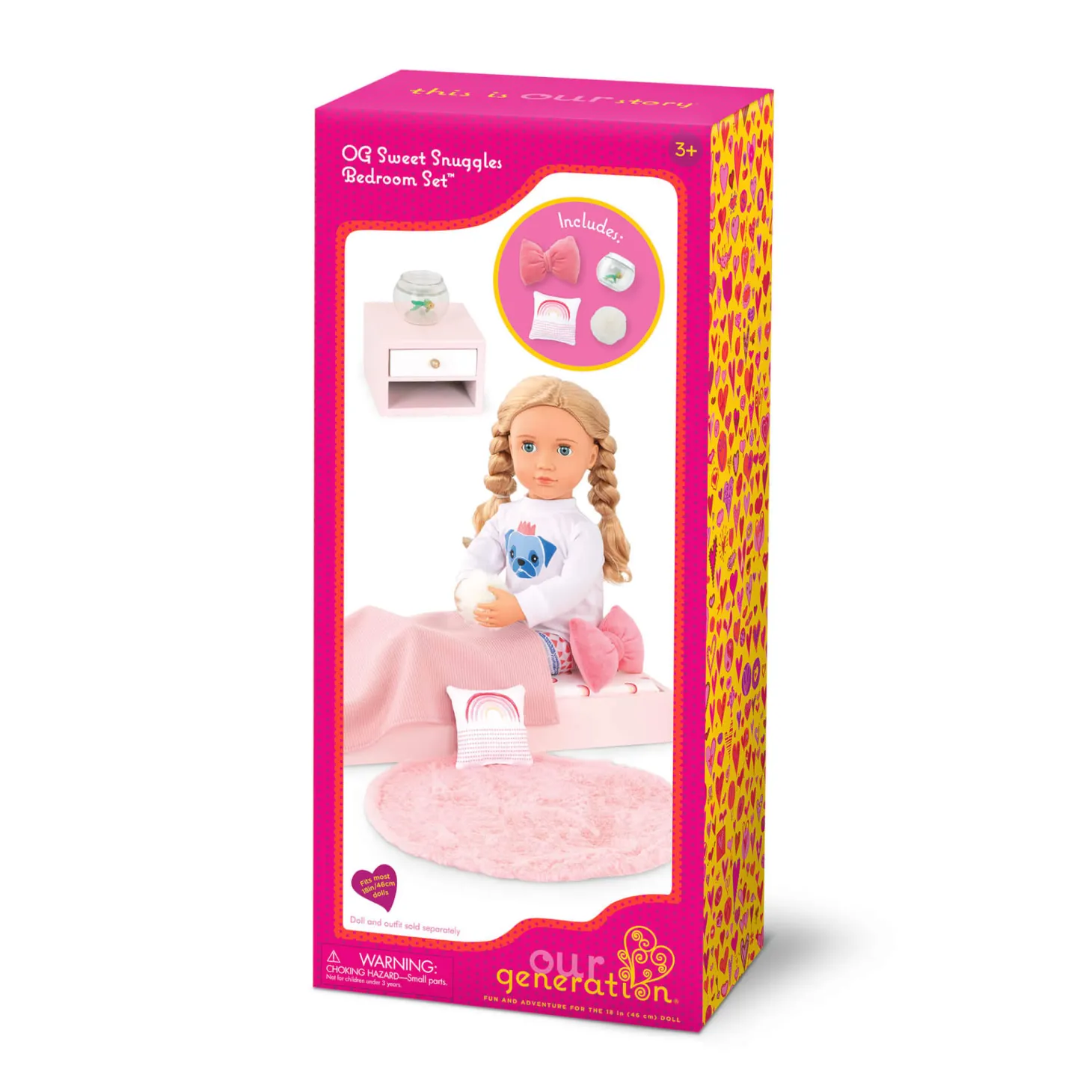 Zestaw mebli dla lalki - Sypialnia z wyposażeniem - Sweet Snuggles Bedroom Set