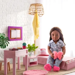 Zestaw mebli dla lalki - Sypialnia z wyposażeniem - Sweet Snuggles Bedroom Set