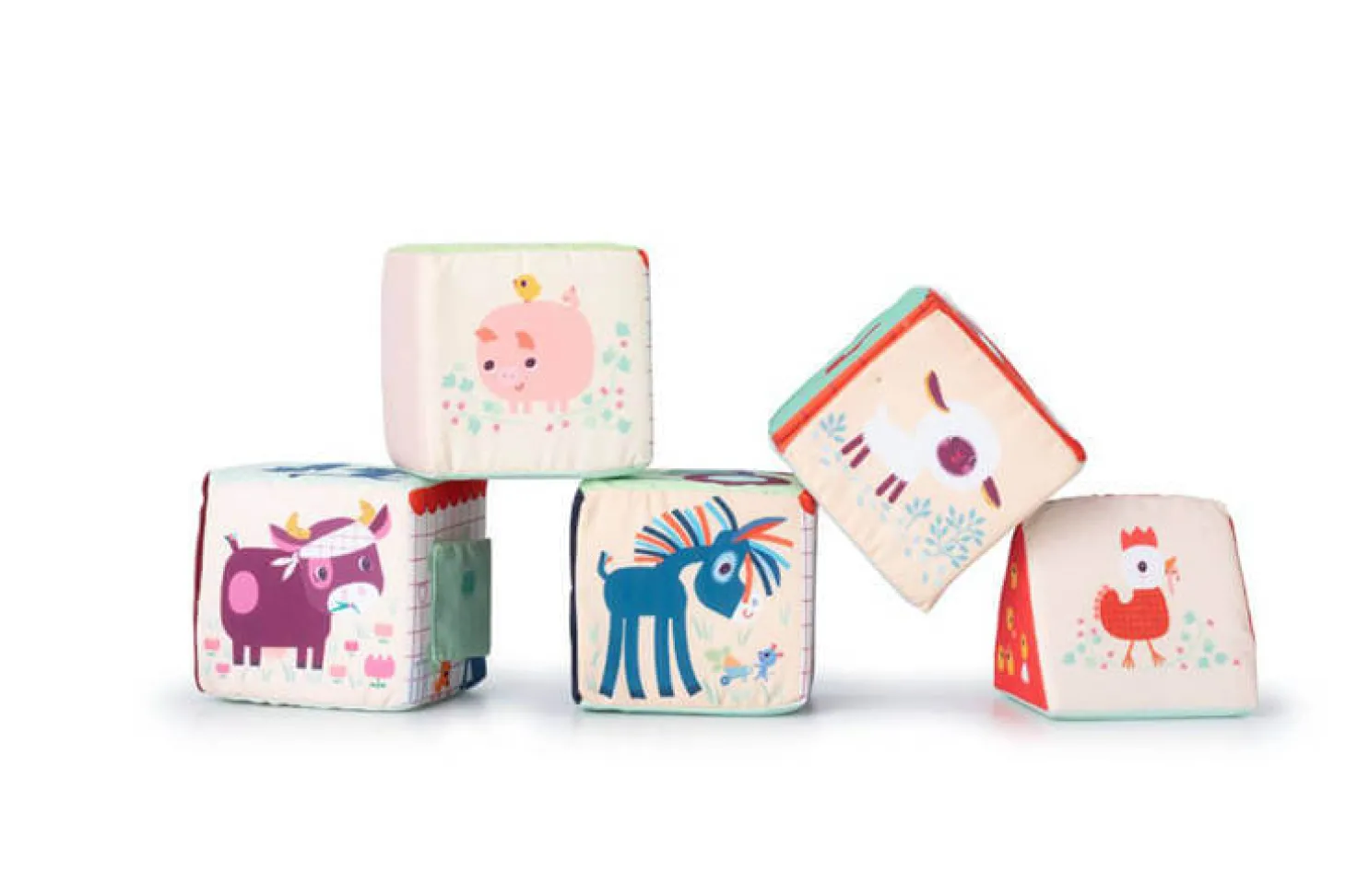 Zestaw 5 miękkich klocków wielofunkcyjnych Stodoła Farma 12m+