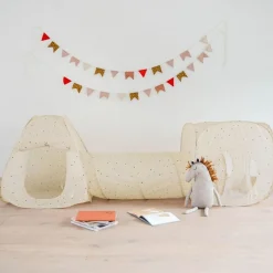 Zestaw namiotów dla dzieci z tunelem 3w1 Terrazzo Beige
