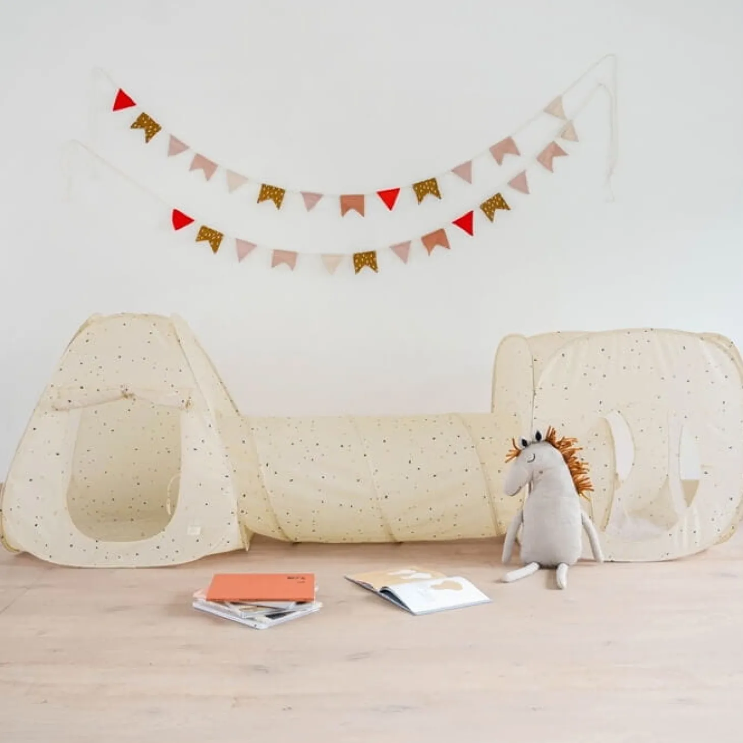 Zestaw namiotów dla dzieci z tunelem 3w1 Terrazzo Beige