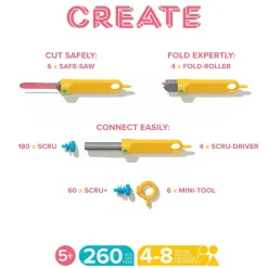 Zestaw narzędzi do konstruowania DIY - Create 260 el.
