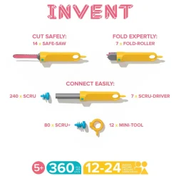 Zestaw narzędzi do konstruowania DIY - Invent 360 el.