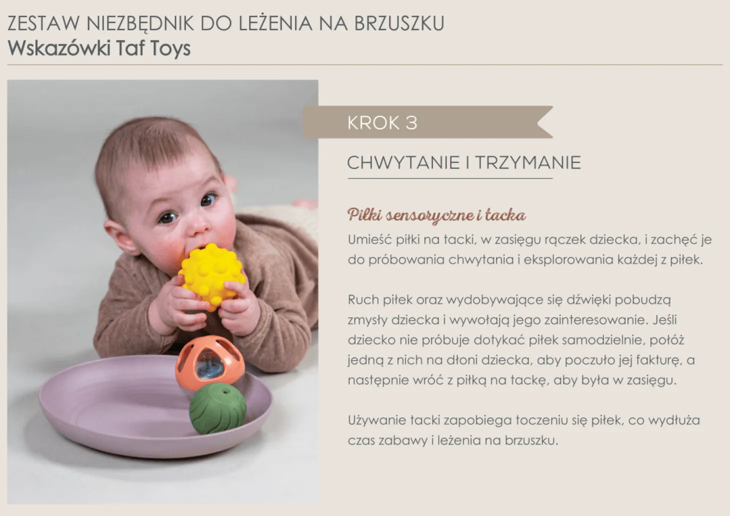 Zestaw niezbędnik do leżenia na brzuszku