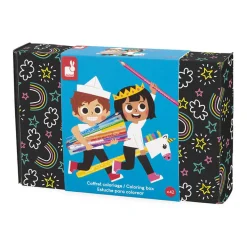 Zestaw przyborów do kolorowania kredki flamastry Coloring box 42 el. 3+