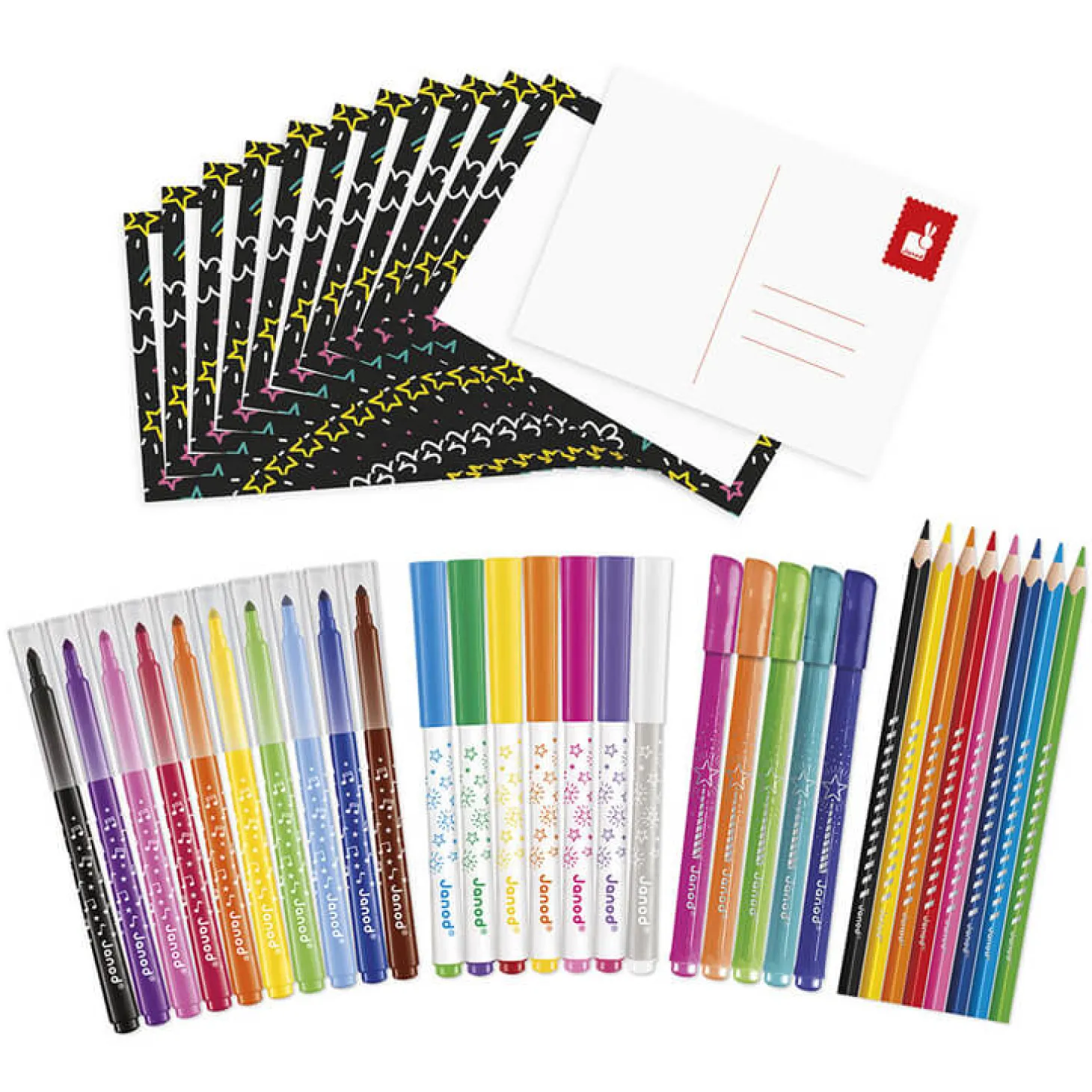 Zestaw przyborów do kolorowania kredki flamastry Coloring box 42 el. 3+