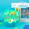 Zestaw sensoryczny DIY, świecący słoik z brokatami i figurkami Fun Fillers + naklejki gratis - ABC