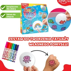 Zestaw tatuaży do wody + flamastry