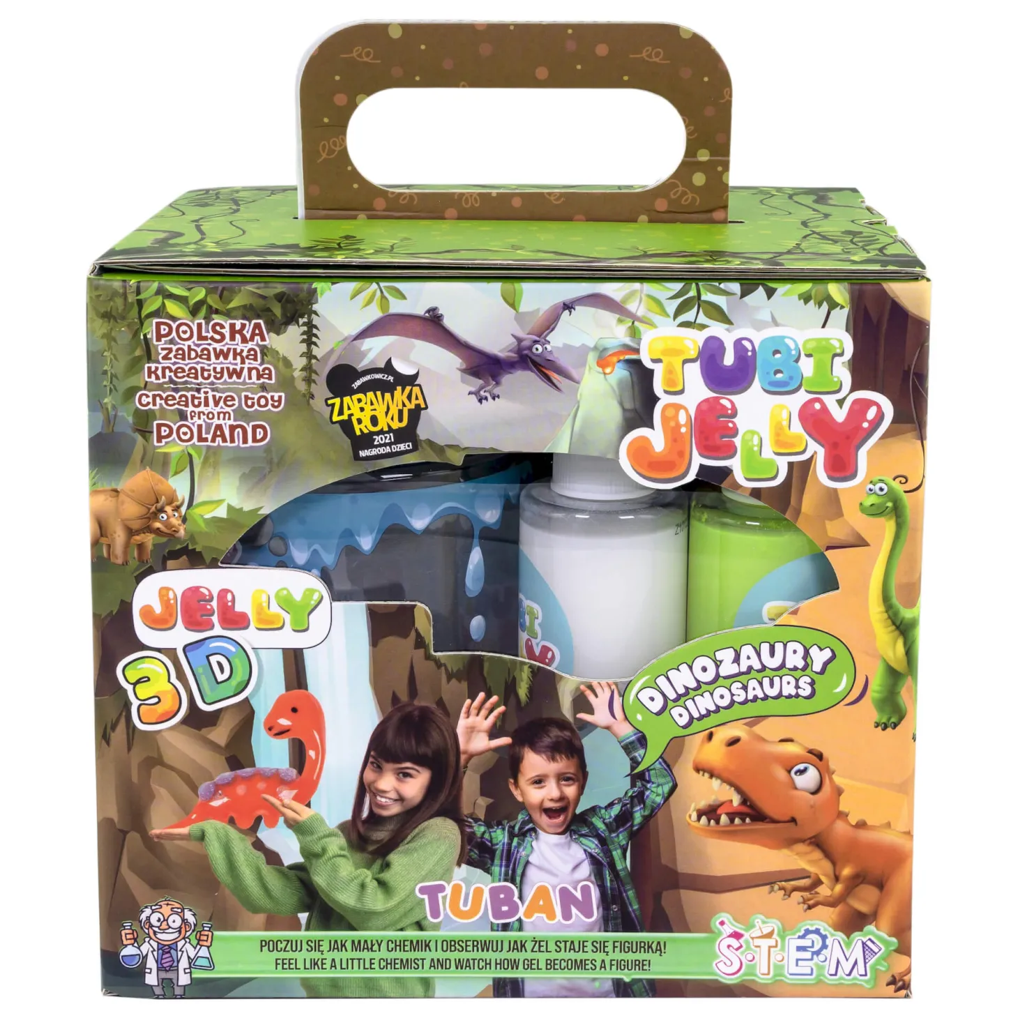 Zestaw Tubi Jelly 6 kolorów + małe akwarium - dinozaury