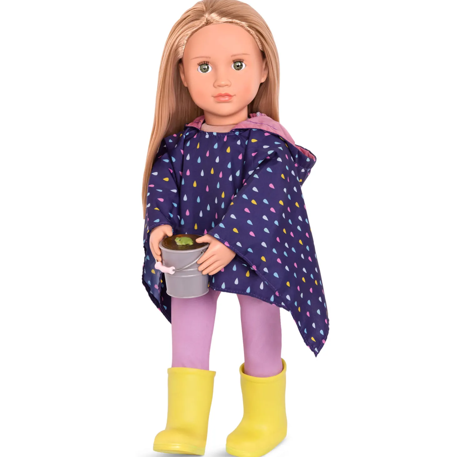 Zestaw ubranek dla lalek - Puddles of Fun - poncho i kalosze