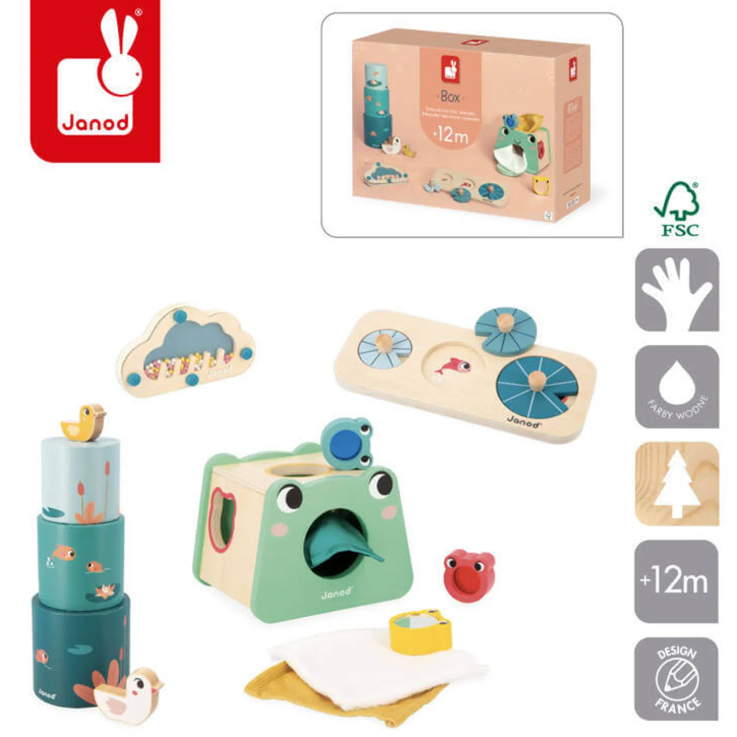 Zestaw zabawek edukacyjnych Box 12m+